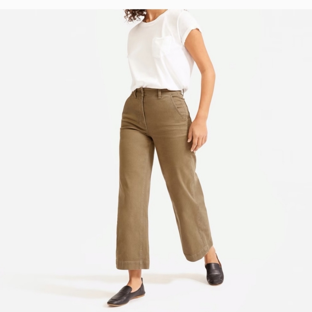 Everlane S0 Ankle Tan Straight Leg High Rise Pants